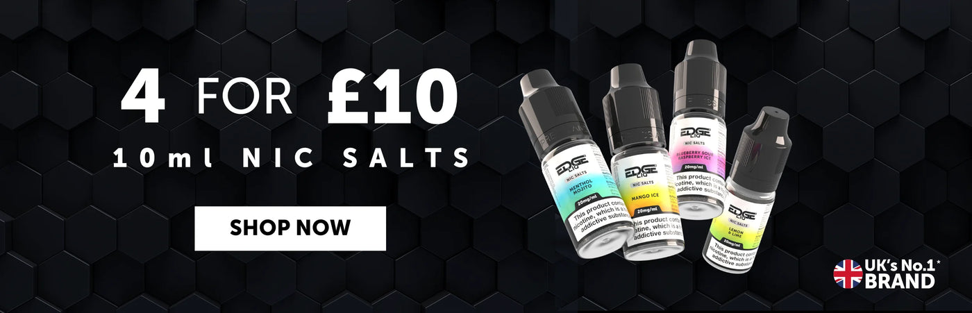 4 for £10 Nic Salts Offer - Shop Now Banner