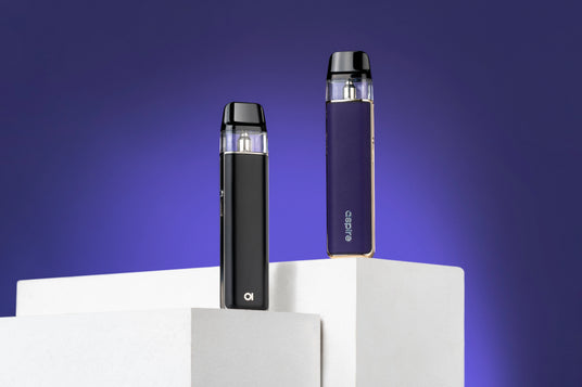 2 Aspire Loomix devices on display pedestals
