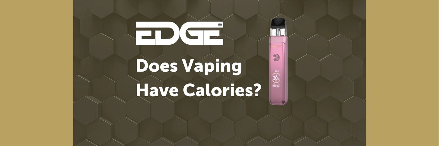 Vaping device with 'EDGE' branding on a hexagonal patterned background