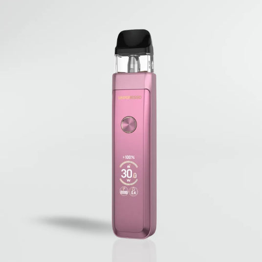 Pink Vaporesso Xros Pro 2 vape device on a light gray background