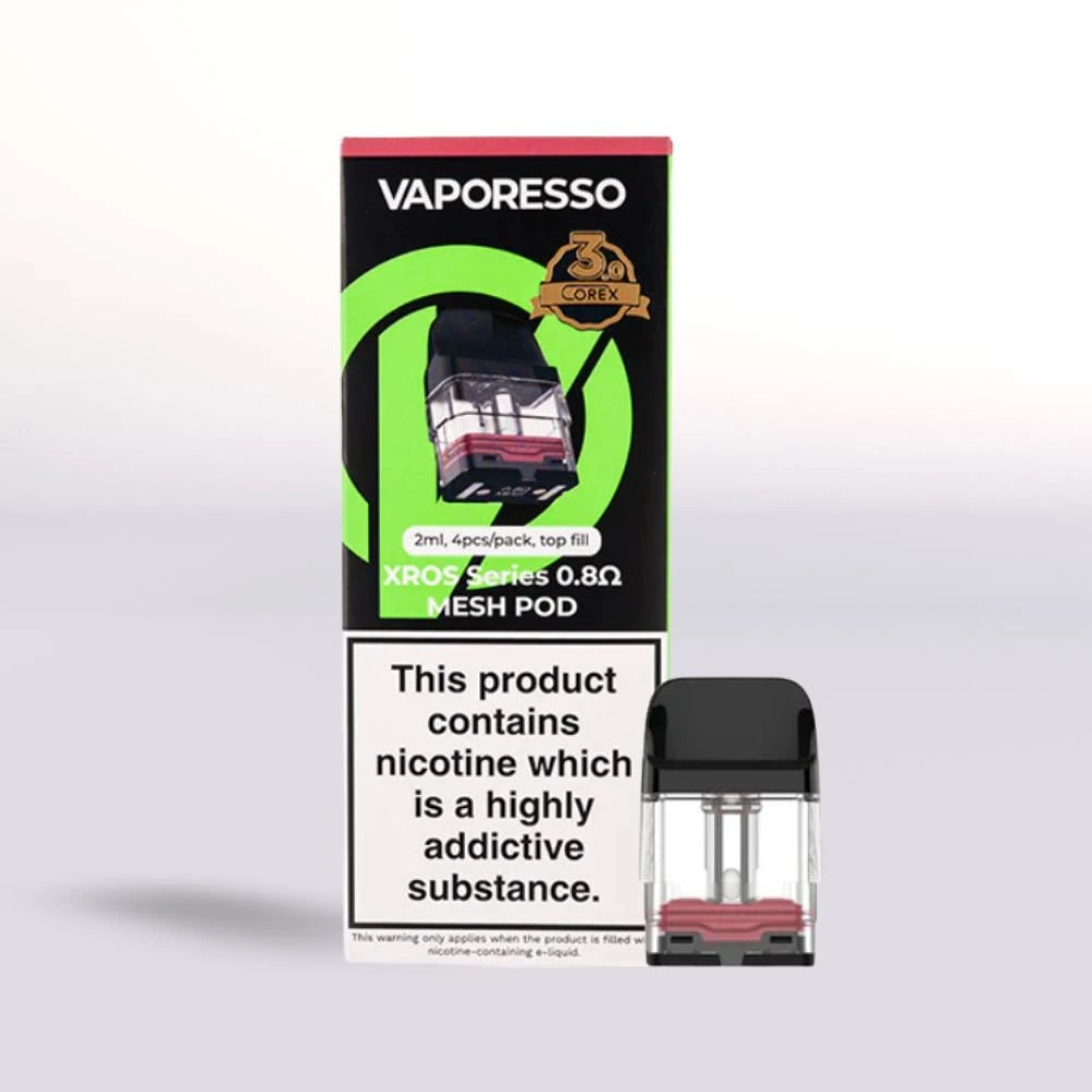 Vaporesso vaping device pod packaging with 0.8Ohm Coil