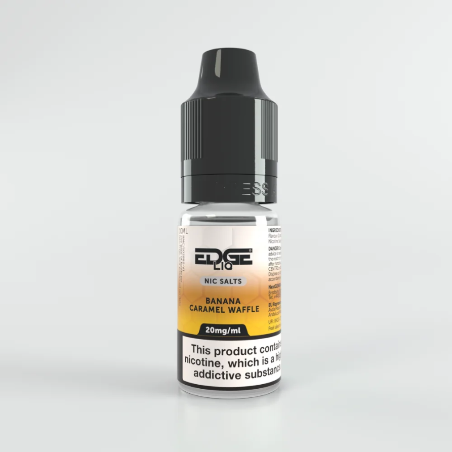EDGE LIQ Banana Caramel Waffle Nic Salt Cheap UK Made E-Liquid 20mg