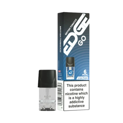 EDGE GO Pod with it's box in 6ml British Tobacco