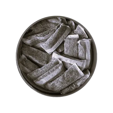 Black and white image of snus pouches