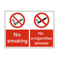 No Smoking or Vaping Sign - EDGE Vaping
