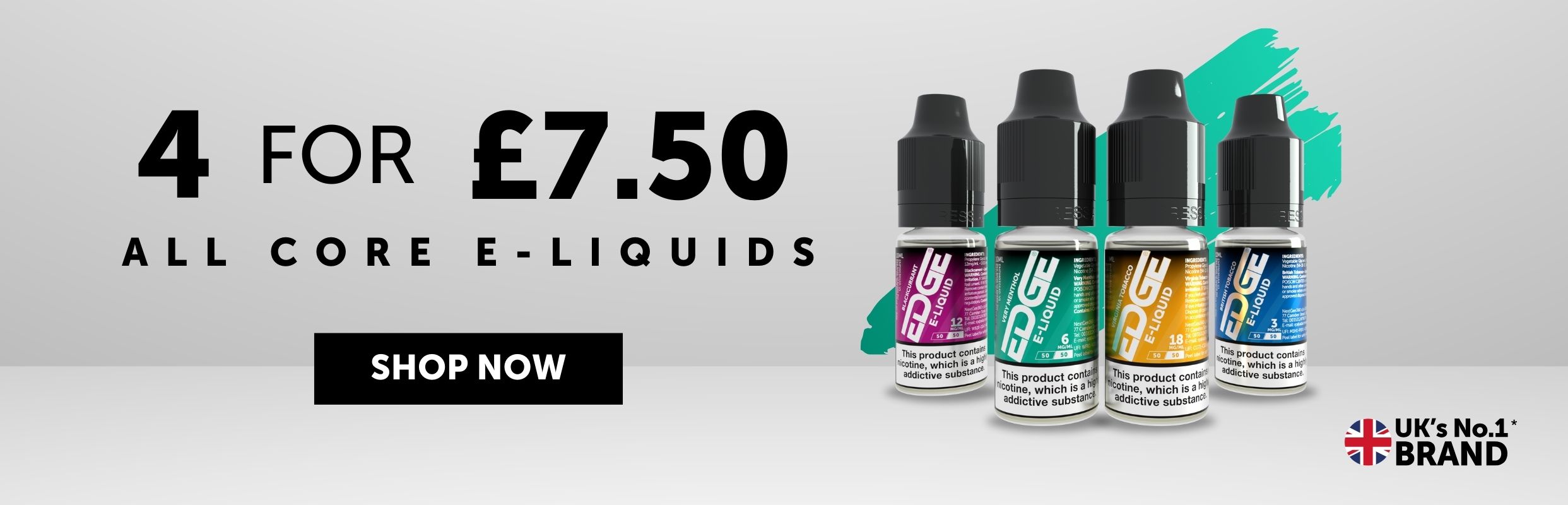 Edge Core Range Homepage Banner - 4 bottles for £7.50