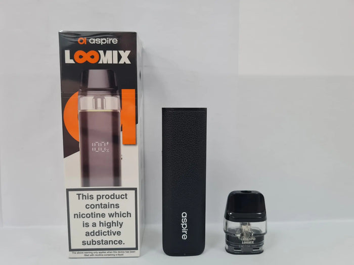 Aspire Loomix kit next to box packaging