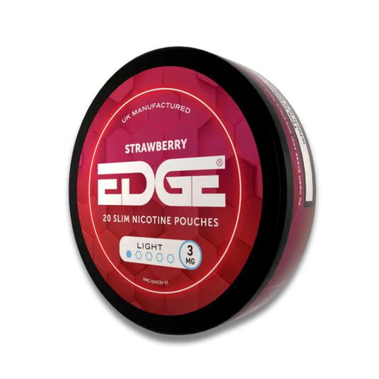 EDGE Strawberry Nicotine Pouches in 3mg - Clear Background