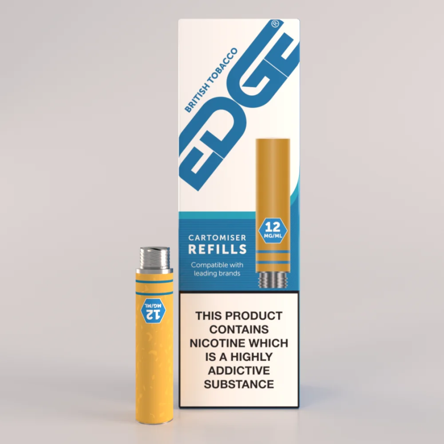 EDGE Cartomiser Refill British Tobacco Flavour UK Made 12mg
