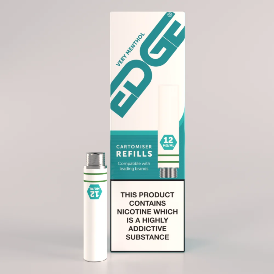 EDGE Cartomiser Refill Very Menthol  Flavour UK Made 12mg