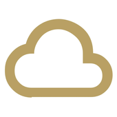 Gold cloud icon on a white background
