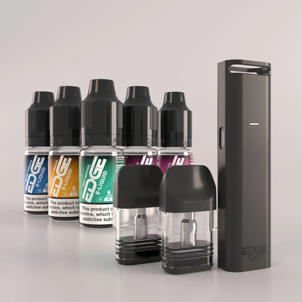 EDGE GO+ Refillable Pod Pro Bundle | Kit + 5 E-Liquids EDGE Vaping EDGE GO+ Refillable Pod Pro Bundle | Kit + 5 E-Liquids EDGE Vaping