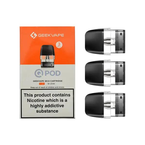 Geekvape Q 0.6 ohm pack of 3 pods.
