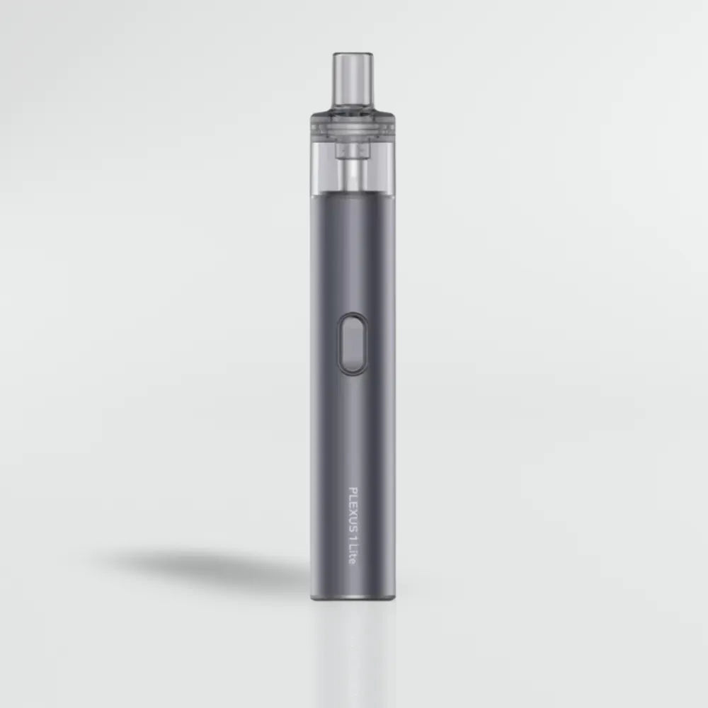 Gray vape device innokin plexus go on a light gray background