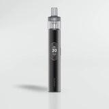 Black Innokin Plexus Go vape device with digital display on a light gray background