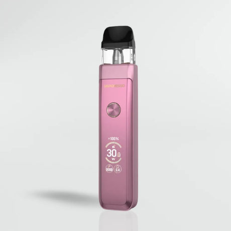 Pink Vaporesso Xros Pro 2 vape device on a light gray background