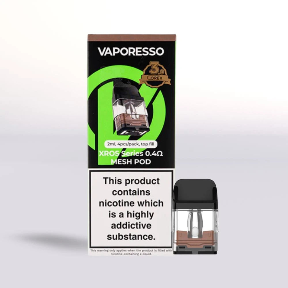 Vaporesso XROS Series mesh pod packaging with 0.4Ohm Coil