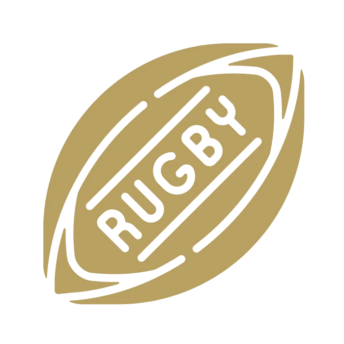 Rugby Ball Icon in Gold